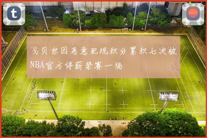 戈贝尔因恶意犯规积分累积七次被NBA官方停薪禁赛一场